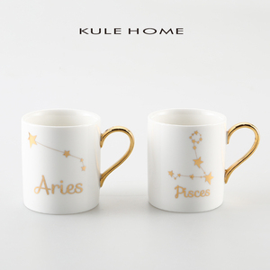 KULE HOME 北欧陶瓷水杯简约宿舍个性棱角杯子几何线条创意马克杯