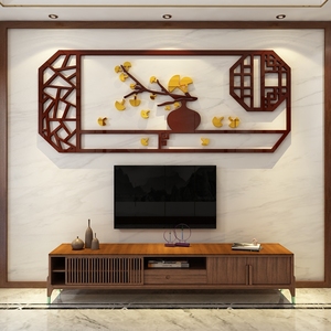 电视机背景墙面贴上方装饰挂件2024中式壁画自粘卧室客厅沙发布置