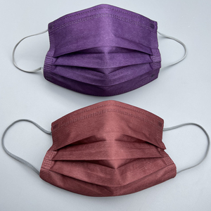 四季时尚彩色纯色紫色深红色口罩透气熔喷布三层防护男女明星面罩