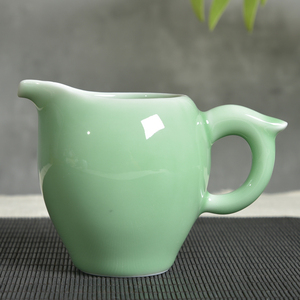 陶瓷茶具茶海龙泉青瓷分茶器简约公道杯茶漏家用日式大号手柄奶杯