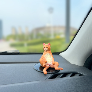 治愈系懒猫创意汽车内装饰品中控台窗边摆件可爱卡通橘猫车载公仔