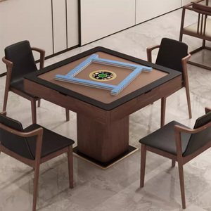 北美黑胡桃木麻将桌新中式实木麻将机全自动带盖板静音餐桌两用桌