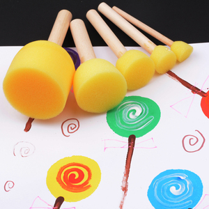 diy拓印画海绵画刷 儿童美术手工材料绘画涂鸦工具蘑菇头圆形印章