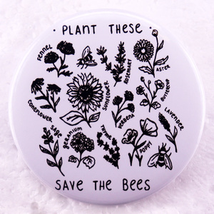 植物爱好者拯救蜜蜂生态保护马口铁徽章别针