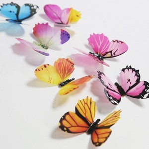 创意3D立体墙贴画仿真蝴蝶小花贴纸自粘卧室卫生间厨房墙面装饰品