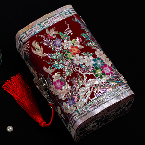 螺钿漆器珠宝饰品首饰盒高档收纳盒木质复古典韩国欧式结婚礼品盒