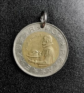 葡萄牙人像硬币吊坠手工原创小众设计饰品挂件复古钱币项坠