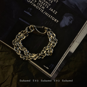 #E03 ENCHANTED#韩国INS 多层手链复古暗黑陈浩恩极简中性不锈钢