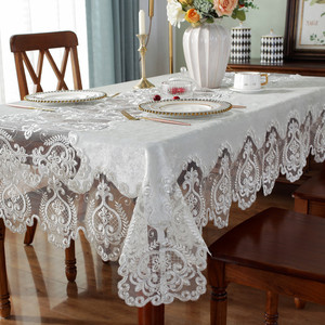 白色现代桌布布艺欧式餐桌布美式茶几布ins风奢华家用小台布桌垫