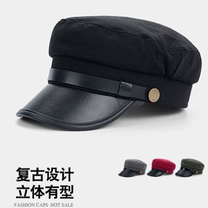 五四青年帽海军棉帽子男女韩版文艺画家帽复古民国学生帽鸭舌帽