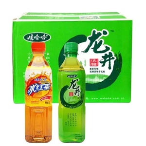 新日期娃哈哈龙井绿茶500*16瓶冰红茶饮料整箱清凉解渴饮料品夏季