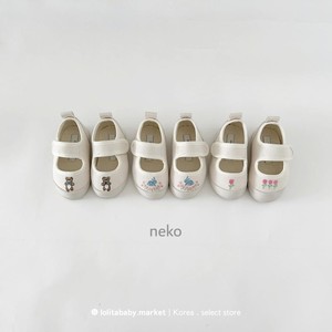 现货~刺绣帆布鞋！韩国代购童鞋Neko 24春男女童软底浅口幼儿园鞋