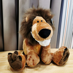 非洲长毛狮子公仔丛林动物毛绒玩具老虎鹿男孩玩偶陪伴布娃娃礼物