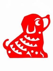 骆驼剪纸 狗年春节窗花玻璃贴a3中国传统手工礼品送老外红色宣纸