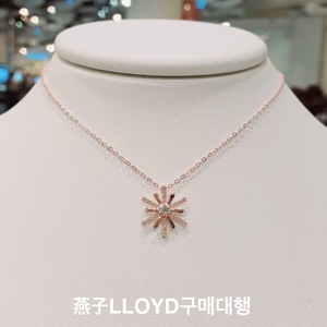 燕子家韩国LLOYD14K金太阳花太阳的后裔同款锆石吊坠锁骨项链