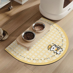 宠物吸水餐垫可爱线条小狗猫咪吃饭碗垫吸水防滑易清洗硅藻泥垫子