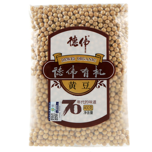 德伟有机黄豆东北新大豆优质豆浆豆可发芽非转基因食品800克