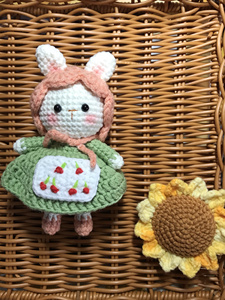 【成品】田园兔子毛线手工编织玩偶钩针勾线娃娃情侣定制礼物挂件
