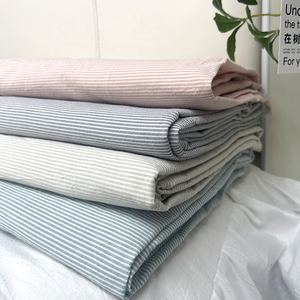 2.5米宽幅全棉色织水洗棉布料条纹床单被套床品面料布料半成品