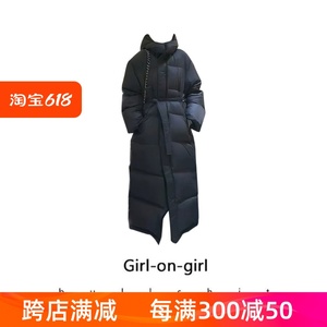 现货！加厚款保暖过膝黑色连帽时尚显瘦中长款棉服羽绒服女2023