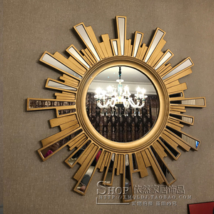 欧式壁挂装饰玄关餐边复古美式沙发太阳镜客厅创意背景墙装饰镜子