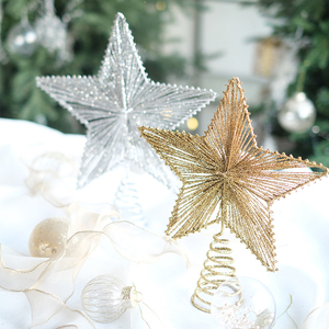BG DESIGN外销金色圣诞树树顶星顶部五角星圣诞节星星华丽装饰品