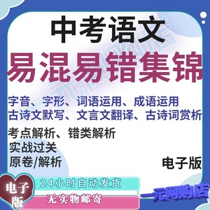 初中中考语文字音字形词成语古诗文言文词易混易错集锦word电子版