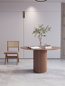 创意北欧实木圆桌小户型家用客厅简约餐桌圆形咖啡桌设计师洽谈桌