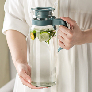 玻璃冰箱用侧门柠檬水瓶冷水壶家用水杯耐高温大容量果汁凉水壶