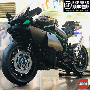 川崎h2r摩托车积木忍者ninja400机车成年高难度拼装模型玩具礼物