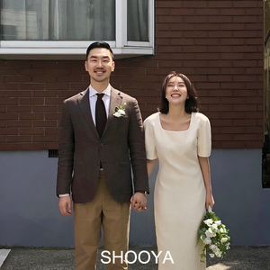 《丁香》韩国复古法式文艺连衣裙旅拍领证轻婚纱白色礼服婚礼新娘