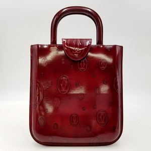 稀少孤品cartier真皮波多尔红浮雕琴谱包 日本中古vintage手提包