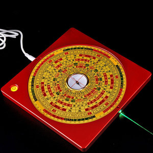 7寸激光理气盘十字激光罗盘高精度专业全自动电子红外线罗经仪铜