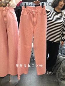果果家韩国东大门代购2024年春季新款女装洋气时尚高腰系扣休闲裤