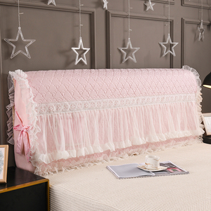 公主风软包床头罩1.8m欧式床头套木床皮床弧形防尘保护套蕾丝新款