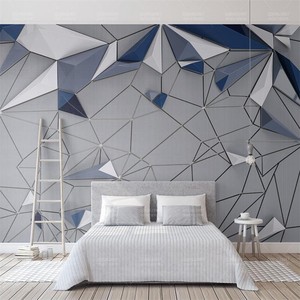 3d立体个性壁纸壁画多边形拼接布纹几何图形客厅沙发电视背景墙纸