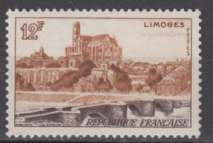 法国  邮票 1955 年 旅游系列 圣斯蒂芬桥 1全  雕刻版
