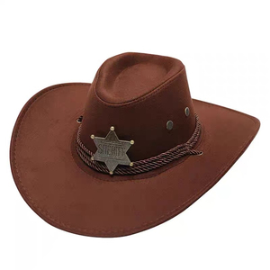 西部牛仔帽子复古治安官户外露营时装男女防晒骑马旅游派对2024新