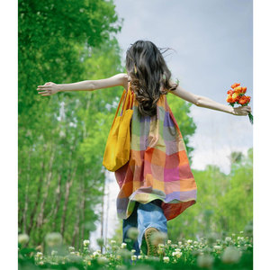 多巴胺早春盐系穿搭小个子吊带彩色艺术生连衣裙春天叠穿气质长裙