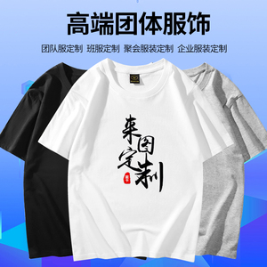 纯棉T恤定制工作服短袖订做团建广告文化衫班服t团体服印字图logo