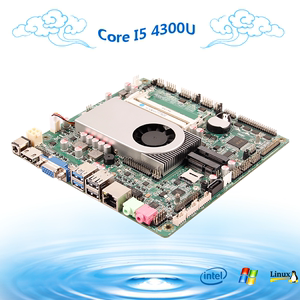 因特尔低功耗迷你工控主板酷睿I5 4300U集成CPU DC12V 双DDR HDMI