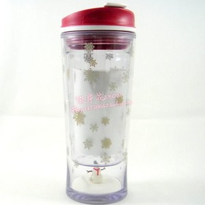 现货促销星巴克杯子台湾日本2010圣诞小小世 界雪人随手杯