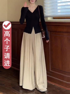 高个子新中式禅意夏装时装裙裤超长版轻国风时尚加长版裤子套装