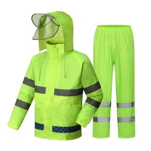 反光雨衣雨裤套装荧光高速交通巡逻执勤服环卫工人加厚防暴雨雨衣