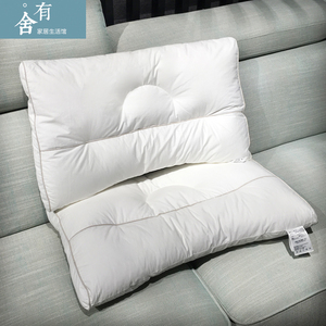 全棉大豆纤维枕头芯保健低枕矮枕 单人学生柔软护颈枕一对需拍2只