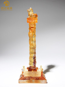 故宫博物馆纪念品华表小摆件中国风中华柱龙柱特色礼物琉璃工艺品