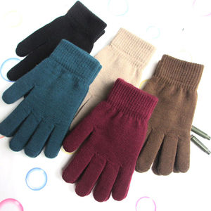 冬季保暖手套加厚加绒弹力针织五指男士女士防寒骑行手套保暖