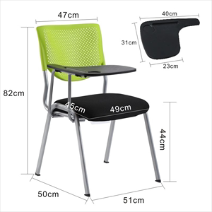 培训椅带桌板会客椅桌椅一体塑料椅椅子实心电脑学生会议椅班