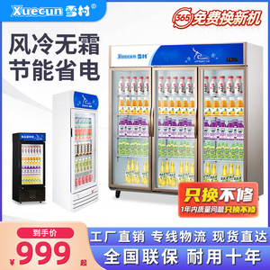 雪村冷藏饮料展示柜单门啤酒商用保鲜冰柜超市立式大容量两门冰箱