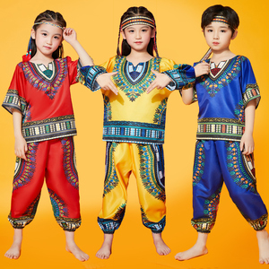 儿童非洲鼓演出服丽江印第安成人舞蹈泰国民族风幼儿手鼓表演服装